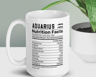 Tasse en céramique de la valeur nutritive du zodiaque - Tasse à café - Tasse horoscope personnalisée 15 oz