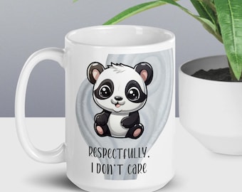 Me da igual, taza de café divertida, panda, taza con frase original, cita humorística, regalo, taza de café, 443 ml