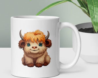 Tasse en céramique Vache Highland - Tasse à café animaux de la ferme