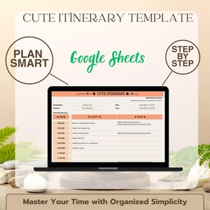 Cute Itinerary Template, Google Sheets Travel Planner, Adorable Trip ...
