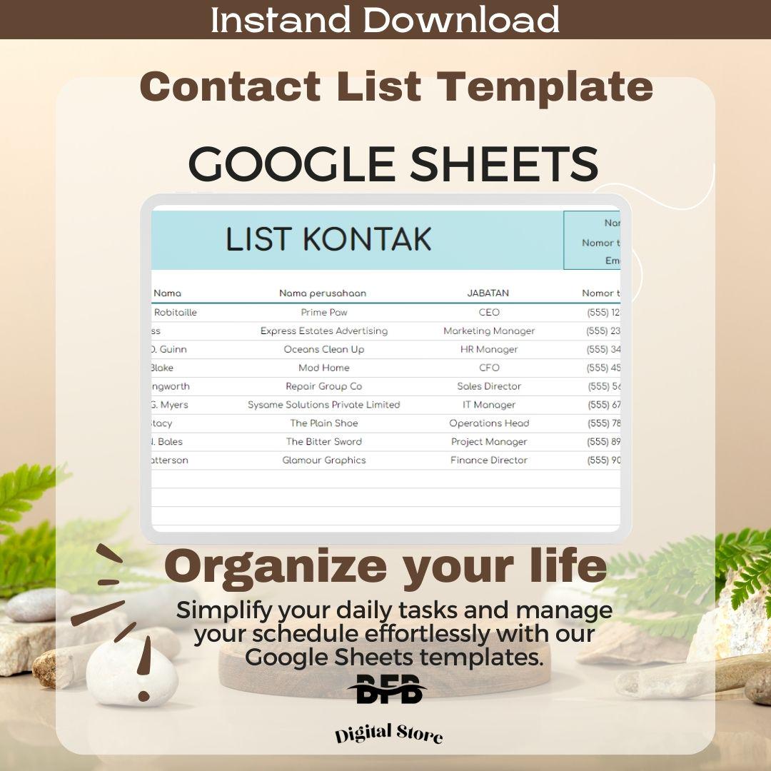 Contact List Template Google Sheets Address Book Client Contact