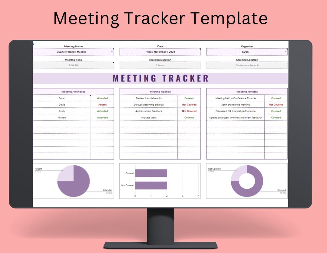 Meeting Tracker Template Google Sheets Planner Meeting Minutes