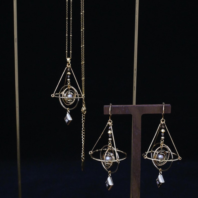 Unique original design brass planet necklace, solar system necklace, celestial jewelry, handmade cosmic brass necklace, perfect for space lovers, unique artisan jewelry