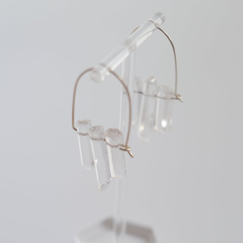 Natural crystal hoop earrings, 999 silver hoops, Irregular crystal earrings, Unique healing stone jewelry, Elegant and stylish crystal hoops, Perfect for everyday wear and special occasions, Handcrafted crystal earrings, Healing energy stone hoops.