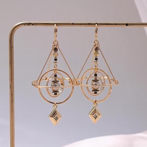 Unique original design brass planet necklace, solar system necklace, celestial jewelry, handmade cosmic brass necklace, perfect for space lovers, unique artisan jewelry