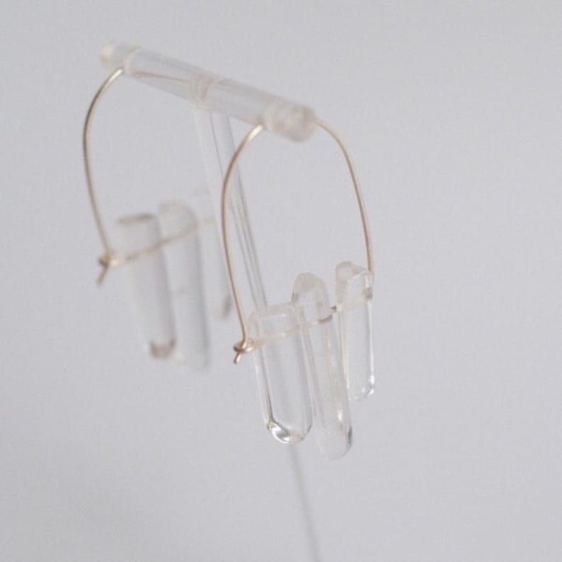 Natural crystal hoop earrings, 999 silver hoops, Irregular crystal earrings, Unique healing stone jewelry, Elegant and stylish crystal hoops, Perfect for everyday wear and special occasions, Handcrafted crystal earrings, Healing energy stone hoops.