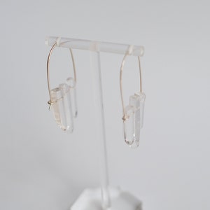 Natural crystal hoop earrings, 999 silver hoops, Irregular crystal earrings, Unique healing stone jewelry, Elegant and stylish crystal hoops, Perfect for everyday wear and special occasions, Handcrafted crystal earrings, Healing energy stone hoops.