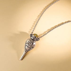 Collana Felix Felicis, bottiglia ufficiale di pozione magica HP, portafortuna in argento, regalo del mondo magico, regalo portafortuna