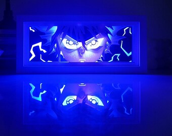 Japanse Anime 3D Papercut Light Box/Manga Shaodw Box Frame/Led Verlichting Slaapkamer Bureau Nachtlampje/Verjaardagscadeautjes