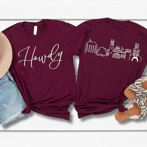 Howdy Aggies shirt, adult game day shirt, Texas A&M shirt, crew neck triblend tee, color options, Aggie Football game day shirt