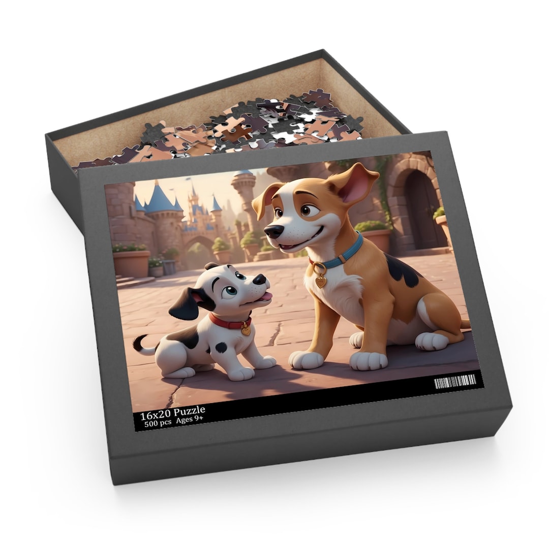 Cartoon Dog Puzzle for Kids Educational Jigsaw Game Playful Puppies ...