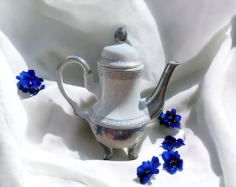 cafetière art déco en porcelaine christofle, vintage, rétro, décoration, français, rare