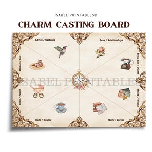 Charm Casting board | Divination Board | Charm Casting Mat | Divination | Divination Tool | Charm Casting | Instant Digital Printable