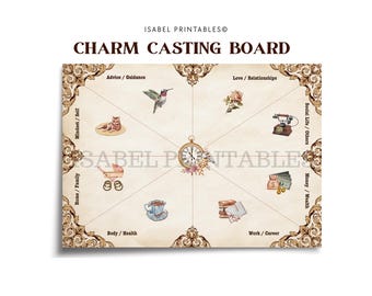 Charm Casting Board: Vintage Divination Mat (Digital Printable A4/US Letter)