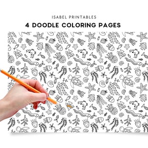 Doodles Coloring Pages, Printable Coloring sheets for Kids and Adults, Summer Activities, Coloring Fun, Doodling, instant digital download