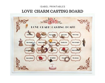 Charm Casting Board: Vintage Divination Mat (Digital Printable A4/US Letter)