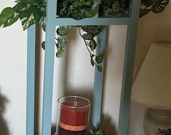 Farol de vela, farol, todo de madera y fabricado en EE. UU.