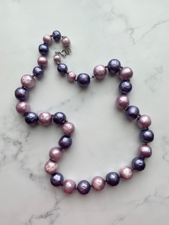 60s Metallic Purple Necklace