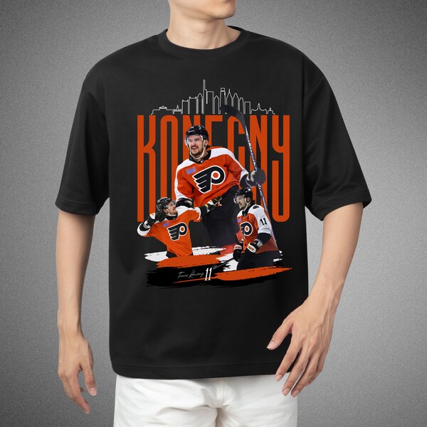 Vintage Style Hockey Shirt, Philadelphia Flyers Travis Konecny Shirt, Ice Hockey Apparel, Aesthetic Graphic Summer Shirt