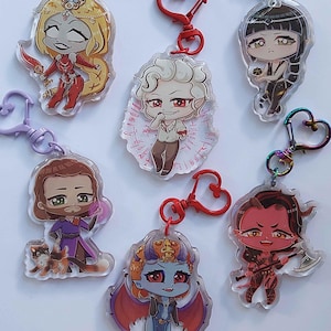 Baldur&#39;s Gate 3 Astarion, Gale, Shadowheart, Karlach, Mizora, Orin Acrylic Epoxy Keychain Charms