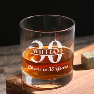 Custom 30th Birthday Rocks Glasses, Aged to Perfection Whiskey Glass Favors, Party Favor, Milestone Party Favors For Men and Women