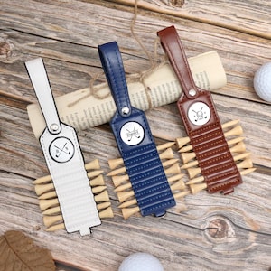 Étiquette de sac de golf avec tés de golf, porte té de golf, accessoires de golf personnalisés, cadeaux de golf personnalisés pour homme ou femme, cadeau de fête des pères