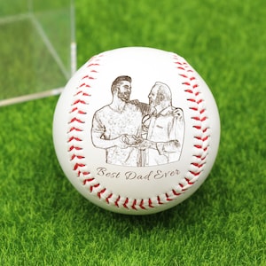 Personalized Baseball Gifts for Dad, Custom Photo on Baseball Ball Engraved, Fathers Day Gifts, Keepsake Baseball, Baseball Gifts for Dad