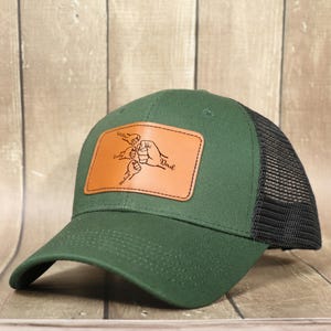 Custom Leather Patch Trucker Dad Hat, Dad Fist Bump Hat, Custom Dad Hat Kids Pets Name, Father’s Day Gift For Grandpa, New Daddy Gifts
