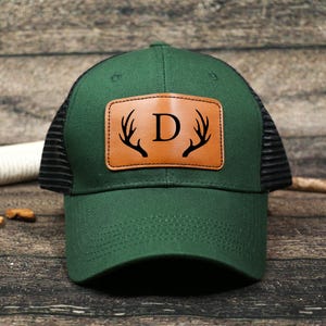 Dad baseball hat,Leather Patch Trucker Style Hats,Gift for Dad,Dad Birthday Gift,Personalized Dad Patch Hat,New Dad Present,Grandpa Hat Gift