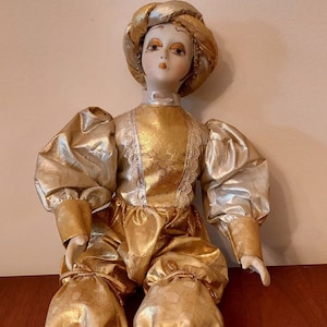 Poupée Pierrot/Arlequin vintage