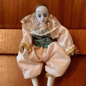 Petite poupée pierrot/arlequin vintage