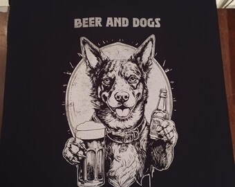 BEER and DOGS t-shirt punk metal wild life