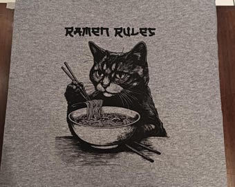 CAT RAMEN RULES t-shirt japanese food sushi love animals