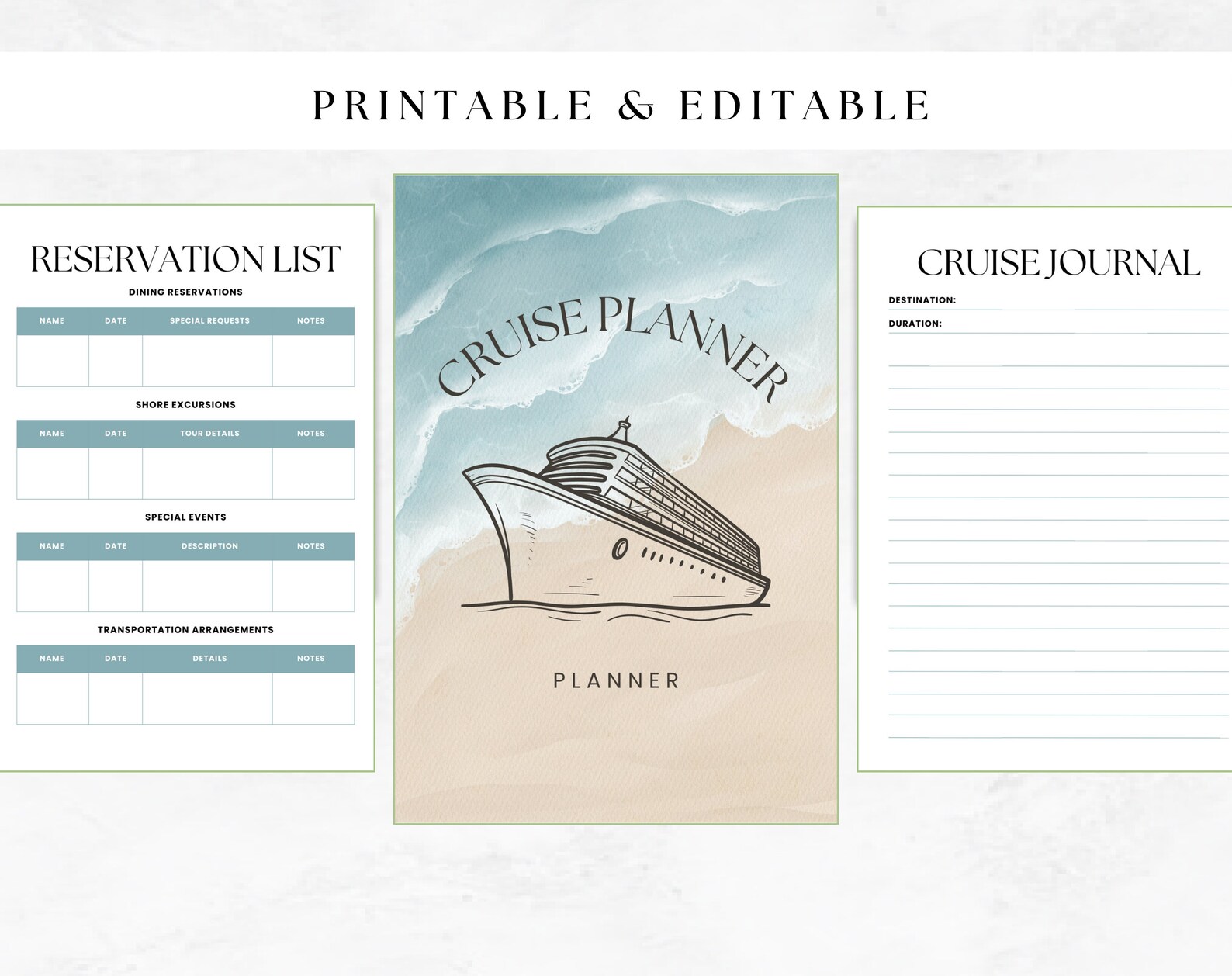 Editable Cruise Planner Printable Planner Cruise Tracker Cruise ...