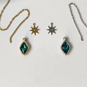 Fairycore crystal necklace. Fairy choker. Gold grunge necklace. Fantasy jewelry. Aesthetic necklace. Handmade jewelry. image 7
