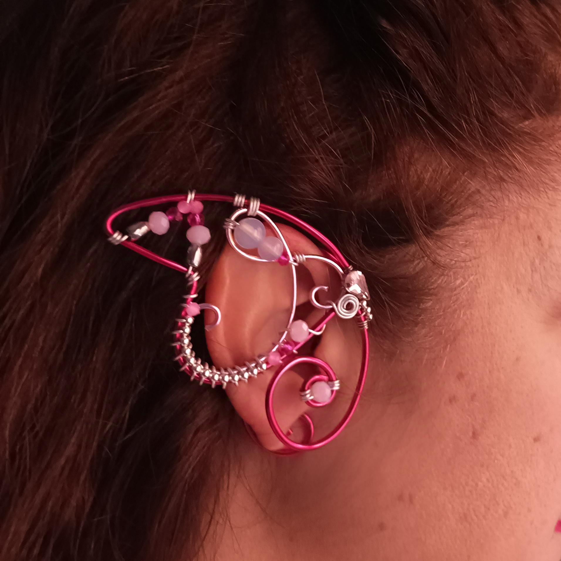 Butterfly Elf Ears. Pink Butterfly Ears. Elven Ear Cuffs. Ear Cuffs. Fairy Ears. Elf Ear Wrap