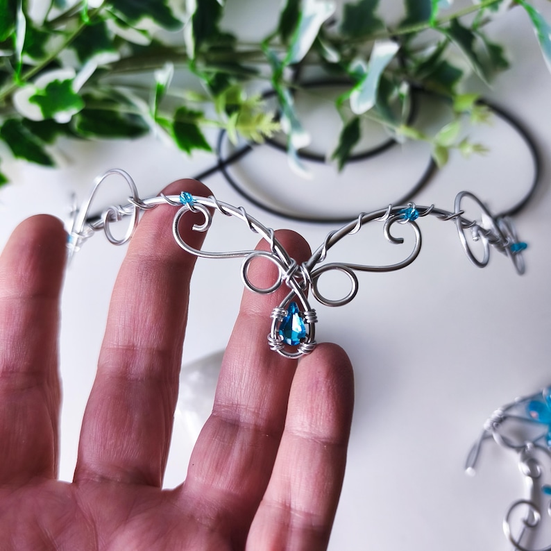 Elfen-Tiara. Elfen-Diadem. Feenkrone. Mittelalter-Tiara. Elfen-Tiara, Feen-Tiara. Hochzeits-Tiara. Silberne Elfenkrone Bild 9