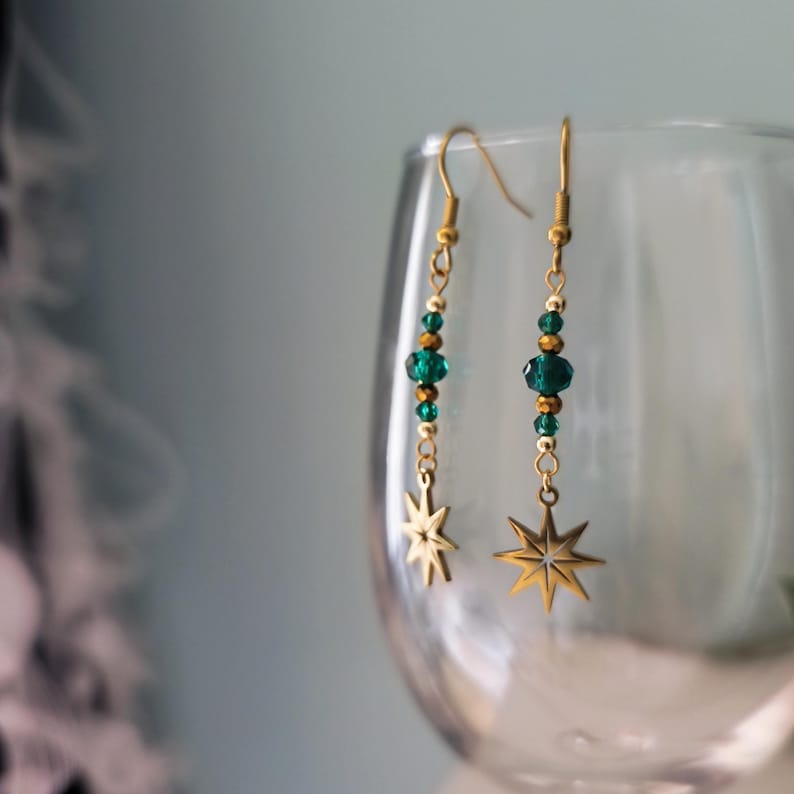 Fairycore crystal necklace. Fairy choker. Gold grunge necklace. Fantasy jewelry. Aesthetic necklace. Handmade jewelry. image 8