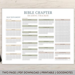 Printable Bible Reading Tracker | Instant Download | Bible Reading Log ...