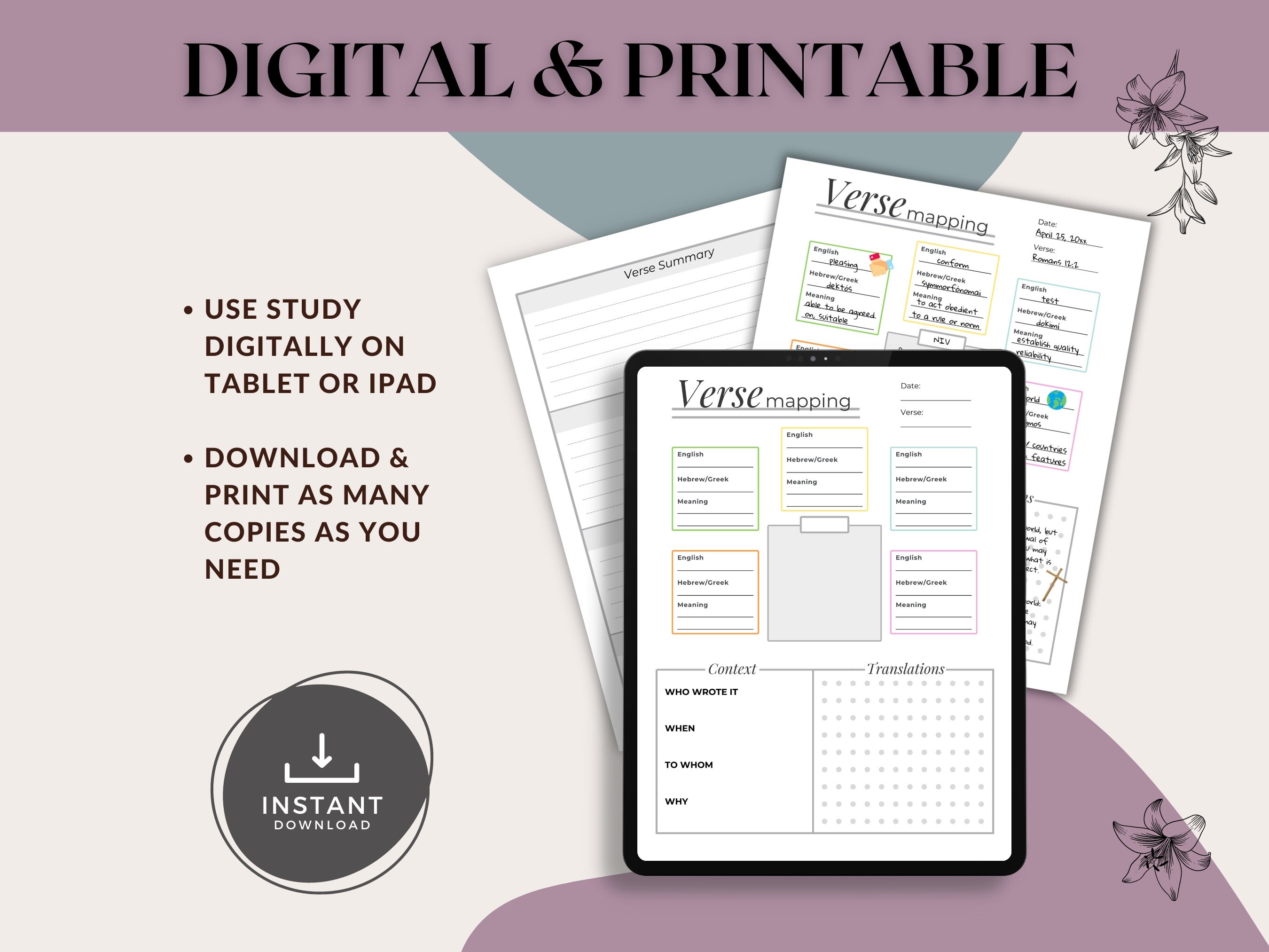 Bible Study Printables Bible Journal Bible Study Templates Verse ...