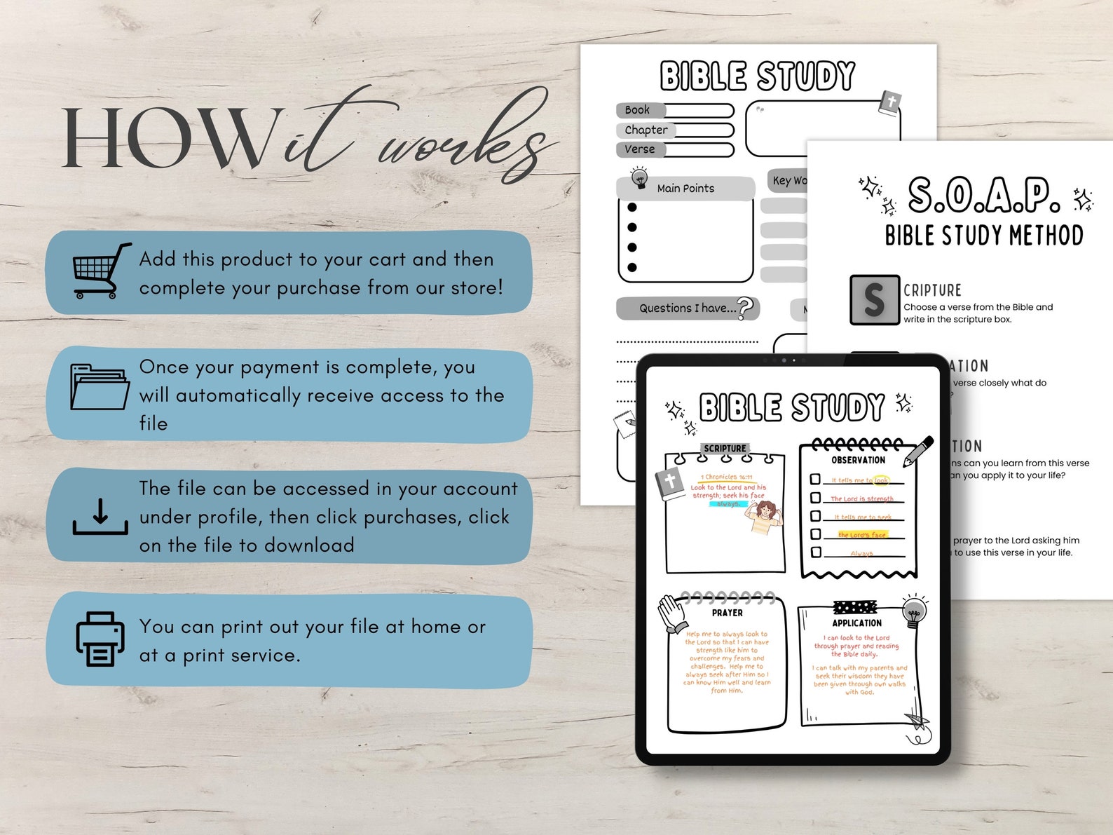SOAP Bible Study Printable Template Kids Elementary School Youth SOAP ...