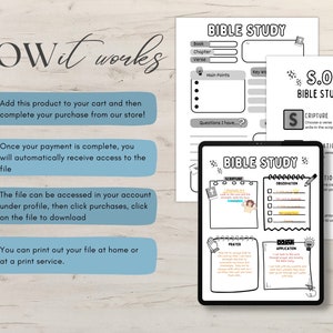 SOAP Bible Study Printable Template Kids Elementary School Youth SOAP ...