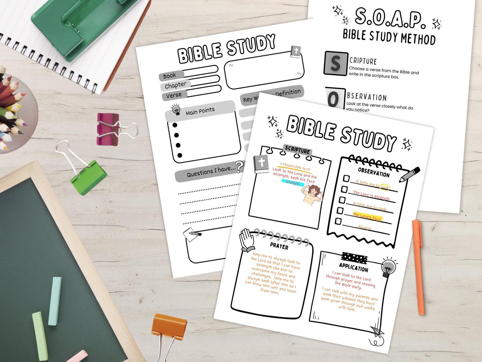 SOAP Bible Study Printable Template Kids Elementary School Youth SOAP ...