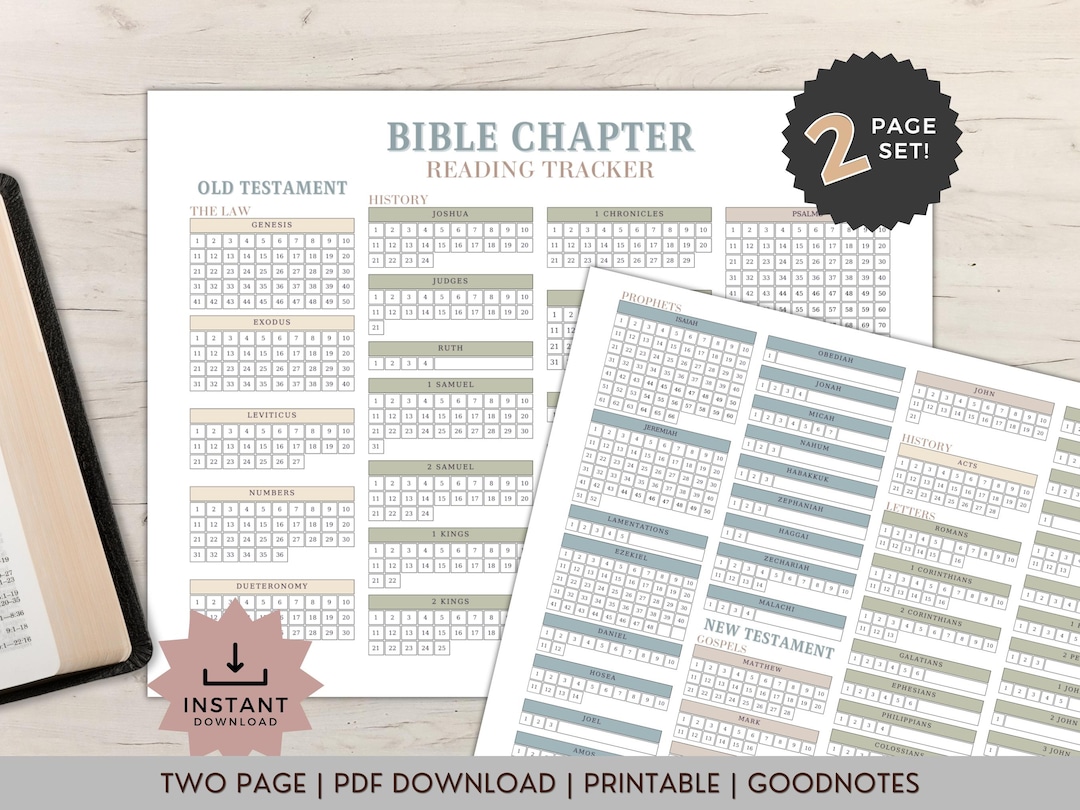 Printable Bible Reading Tracker Instant Download Bible Reading Log ...