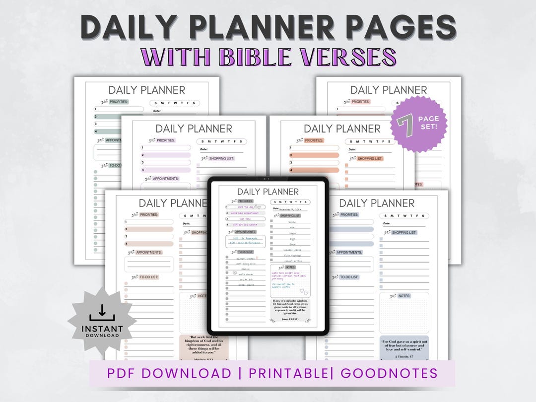 Printable Daily Planner With Bible Verse | Christian to Do List ...