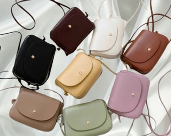 Sac à bandoulière minimaliste pour téléphone : petit sac à main en cuir de couleur unie, mini sac à bandoulière blanc et noir