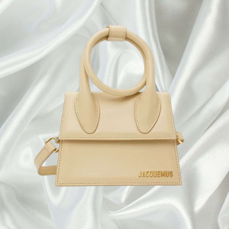 Mini sac Le Chiquito Noeud inspiré de JACQUEMUS Petit sac à bandoulière artisanal Accessoire de mode chic Beige