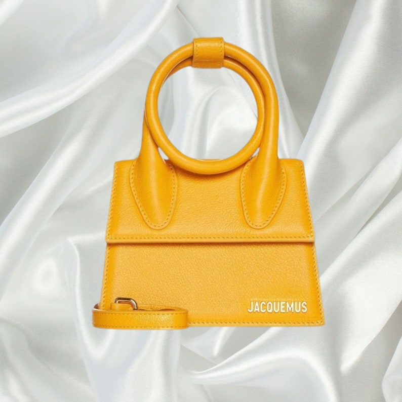 Mini sac Le Chiquito Noeud inspiré de JACQUEMUS Petit sac à bandoulière artisanal Accessoire de mode chic Orange