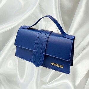 JACQUEMUS Le Grande Bambino Bag - Italian Leather Handbag with Zippers, Designer Purse, Top Handle Genuine Leather Bag