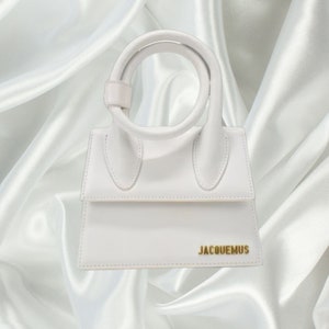 Mini sac Le Chiquito Noeud inspiré de JACQUEMUS Petit sac à bandoulière artisanal Accessoire de mode chic White